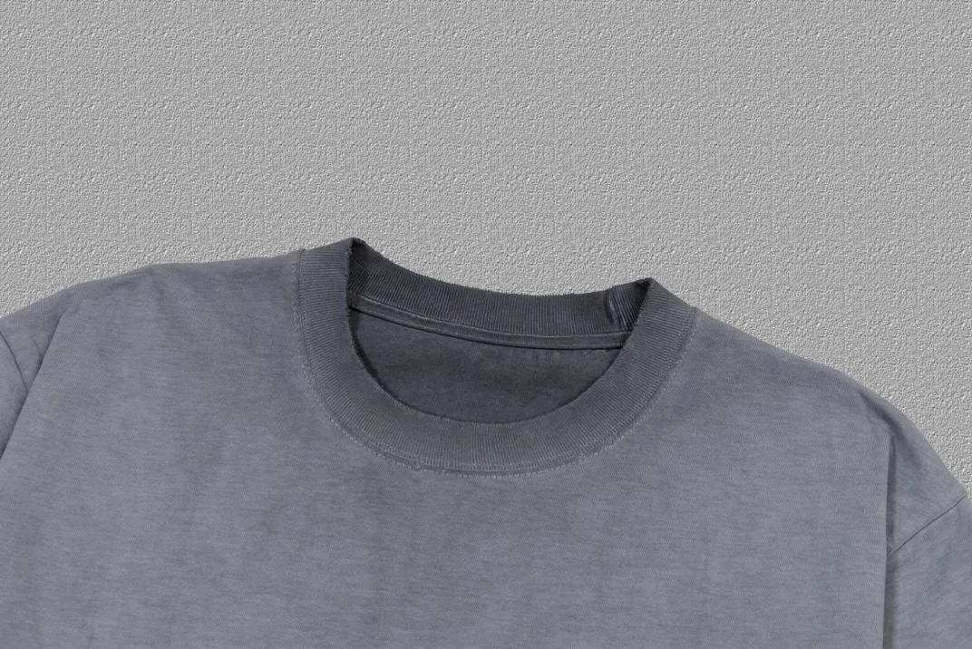 P90✨🔥 [balenciaga] 2026FW Paris lettering short-sleeved T-shirt Premium 26s double yarn 300g fabric, washed and sprayed with old and frayed craftsmanship Color: washed brown, washed Purple, washed Gray Size: S M L XL 2XL